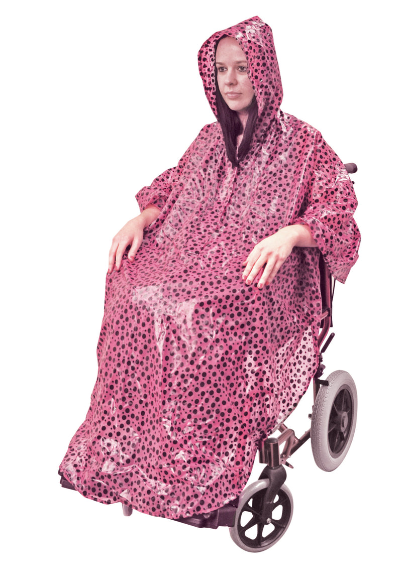 Wheelchair Poncho Pink Polka Dot
