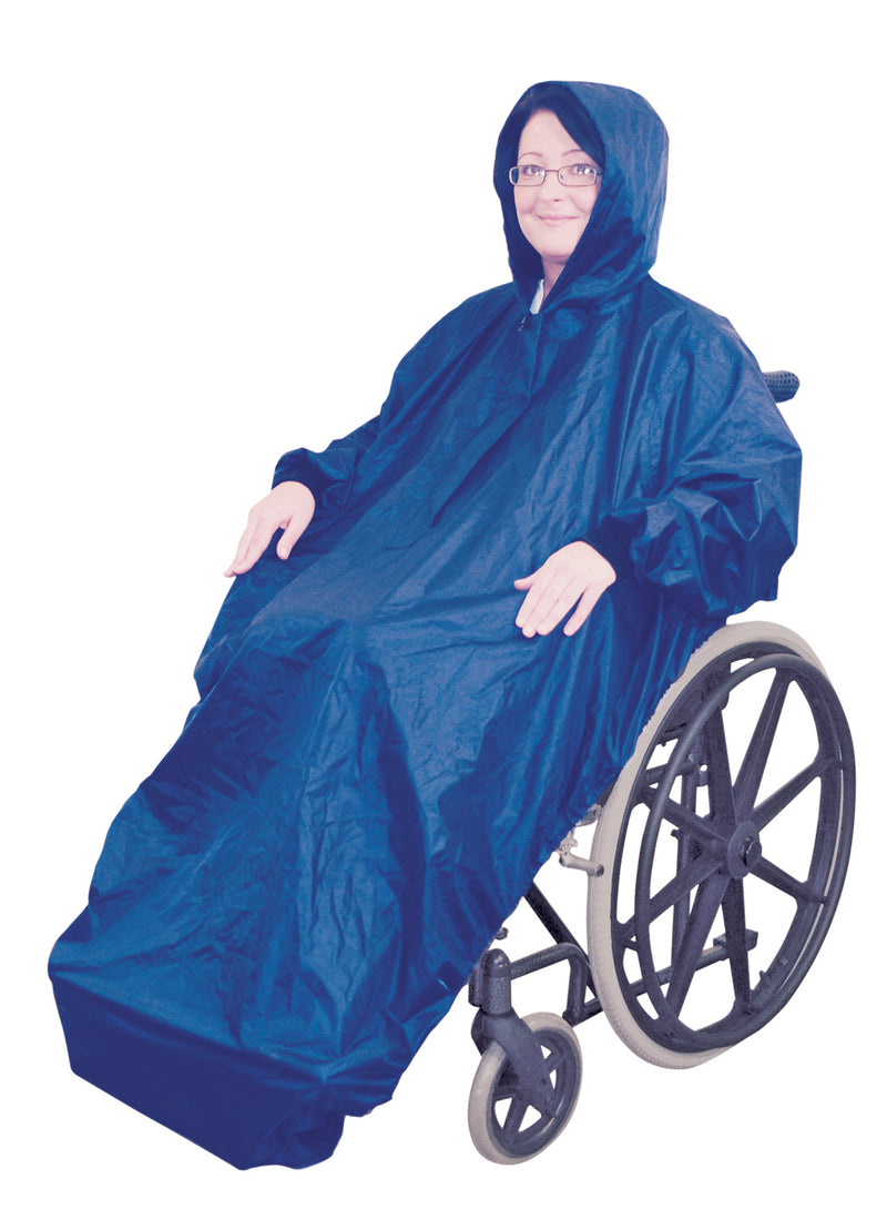 Wózek inwalidzki Mac z polarową wyściółką i rękawami, niebieski