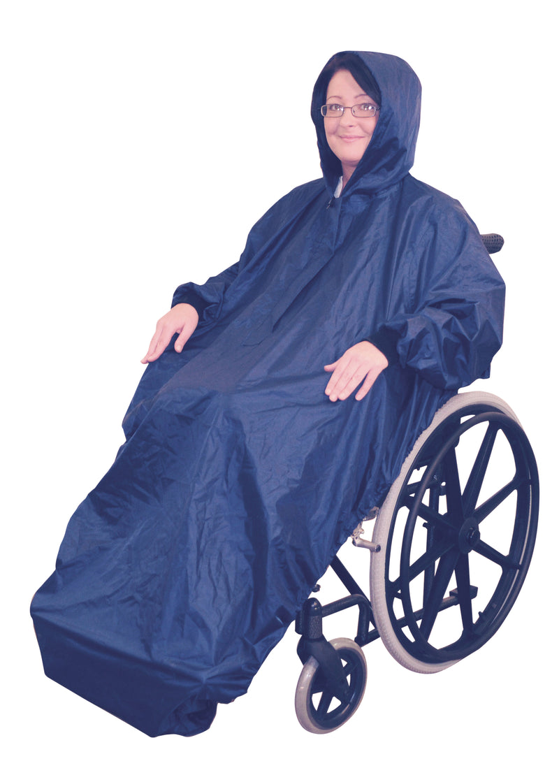 Mac dla wózków inwalidzkich z rękawami w kolorze niebieskim
