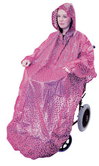 Mac dla wózka inwalidzkiego z rękawami w różowe kropki