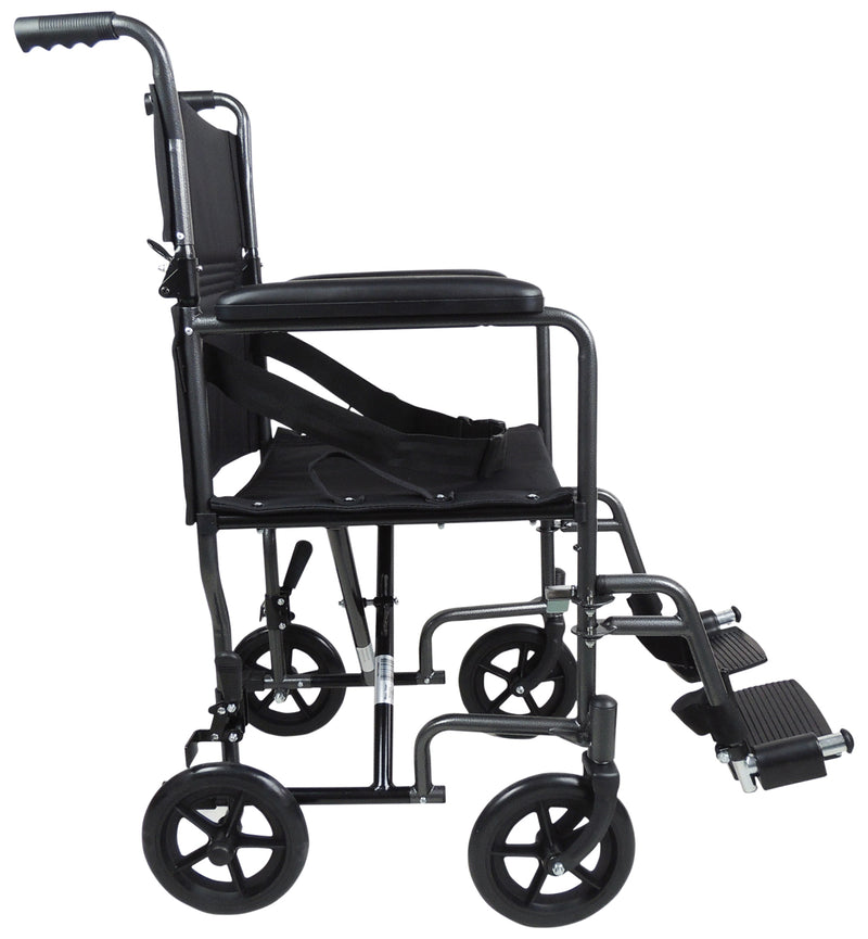 Steel Compact Transport Black Wheelchair