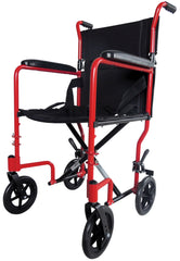 Aluminiowy kompaktowy wózek transportowy w kolorze czerwonym