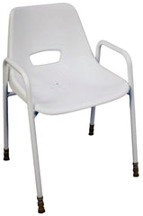 Przenośne krzesło prysznicowe Milton z możliwością sztaplowania, białe