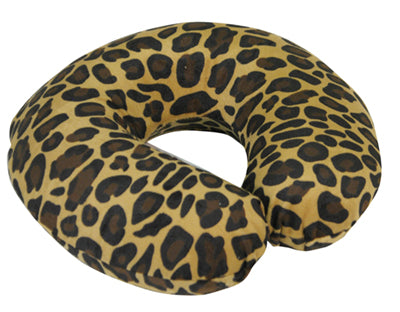 Poduszka na szyję z pianki Memory w kolorze jasnobrązowym Leopard