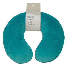 Poduszka na szyję z pianki Memory w kolorze turkusowym