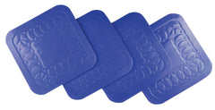 Tenura Anti Slip Silicone Rubber Blue Square Coaster (Pack of 4)