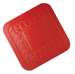 Tenura Anti Slip Silicone Red Rubber Square Coaster (Pack of 4)