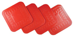 Antypoślizgowa podkładka silikonowa z czerwonej gumy Tenura (4 sztuki w zestawie)