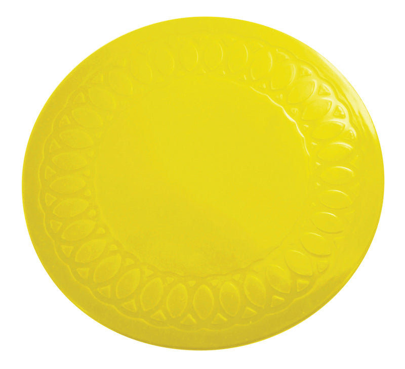 Żółta antypoślizgowa okrągła mata/podkładka z gumy silikonowej Tenura 14 cm