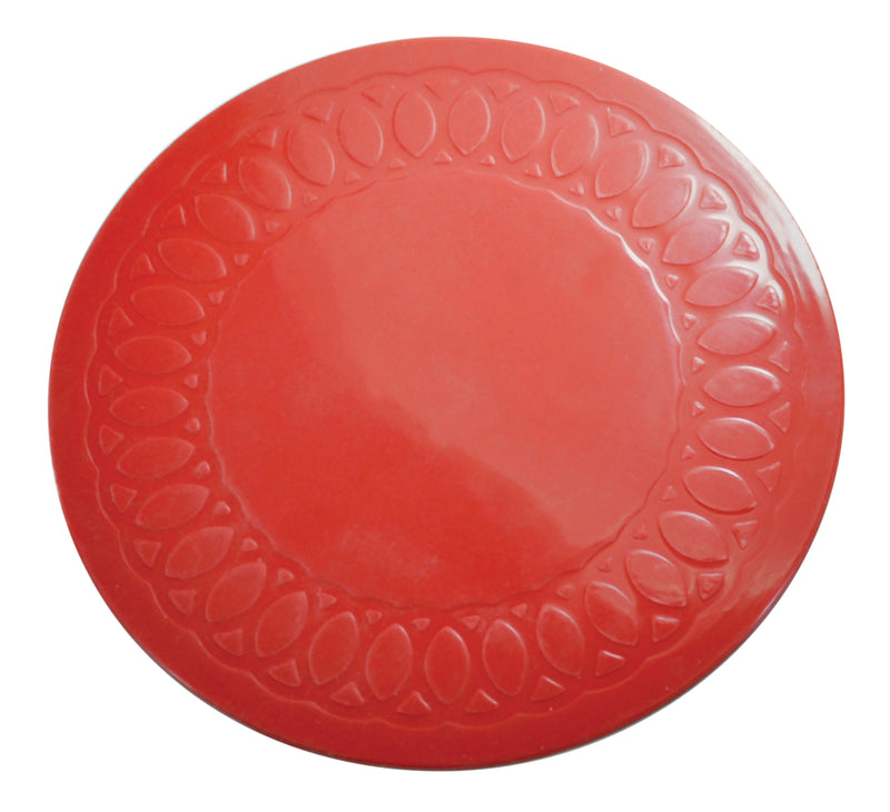 Tenura Silicone Rubber Red Anti Slip Circular Mat/Coaster 19 cm