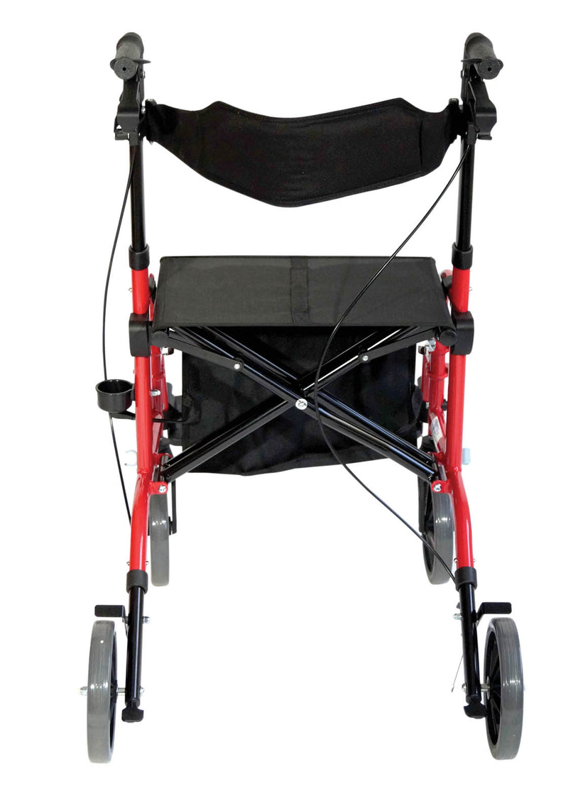 Duo Deluxe Red Rollator i krzesło transportowe w jednym